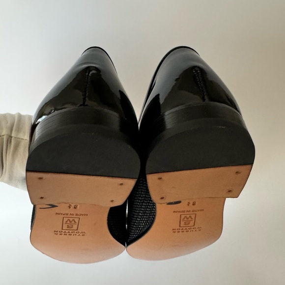 New Stubbs & Wooton Palm Beach slipper shoes sz 8.5 black and patent leather - Picture 6 of 9